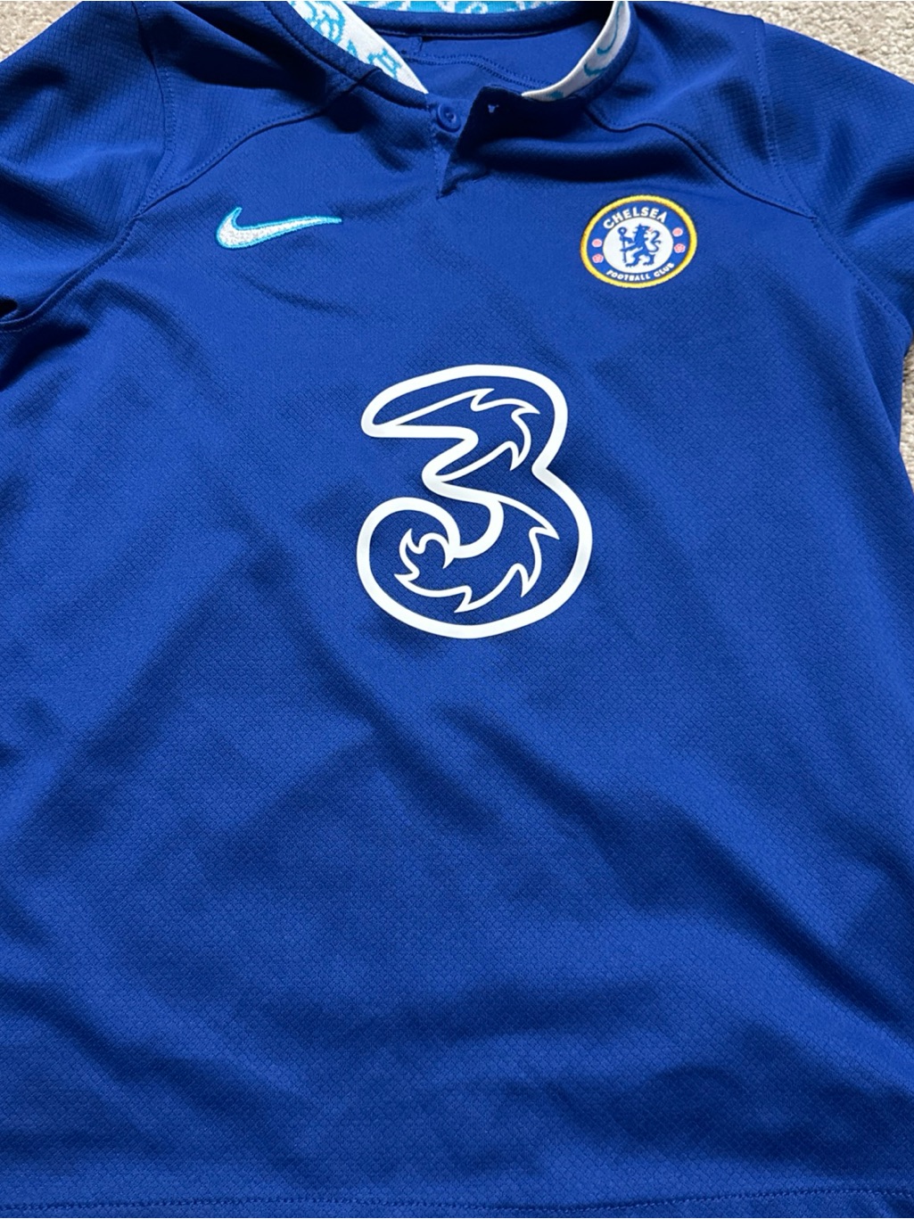 Nike Blue Chelsea Football Jersey With White Sponsor Logo 17 Raheem Sterling